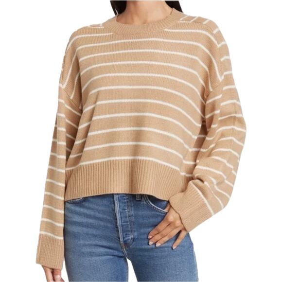 T Tahari Sweaters - T. Tahari Saddle Stripe Short Sweater Women's XS | Beige & White | EUC
